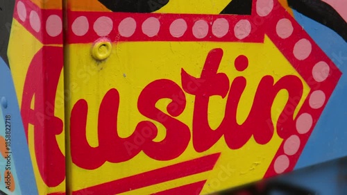 Colorful Austin Texas Downtown Mural