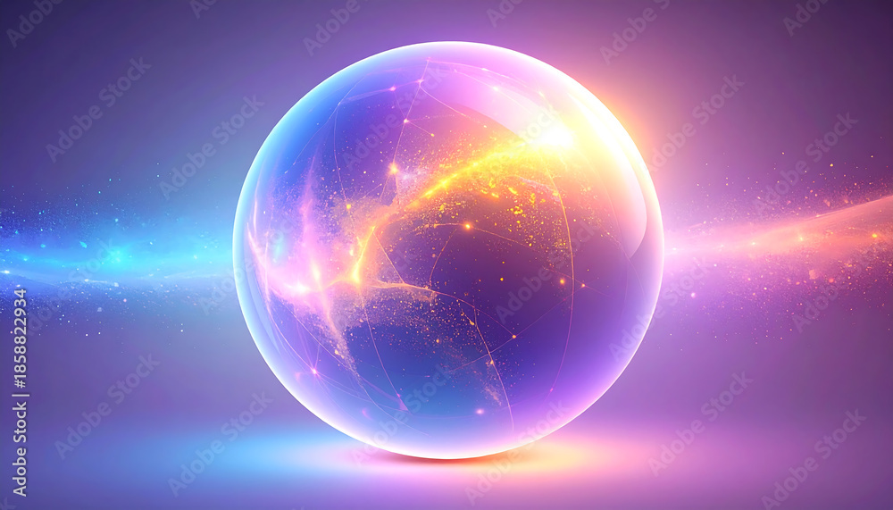 Obraz premium A futuristic concept illustration of global internet security visualized
