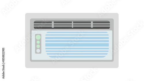 Illustration of a window air conditioner unit on a white background.