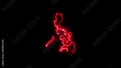 Glowing Red Fractal Lines on Black Background Neon Light Effect Abstract Animation glowing red lines