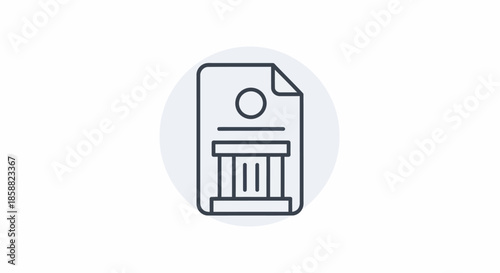 Legal document icon representing law, justice, and court proceedings for official matters.