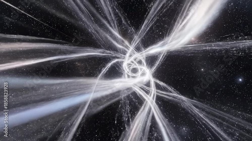 Cosmic explosion radiates intense energy through space in a vibrant celestial display