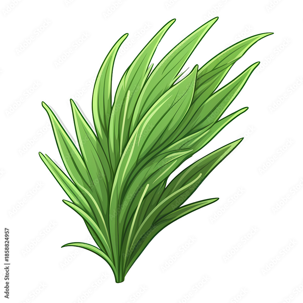 Fototapeta premium Green grass decal on white background
