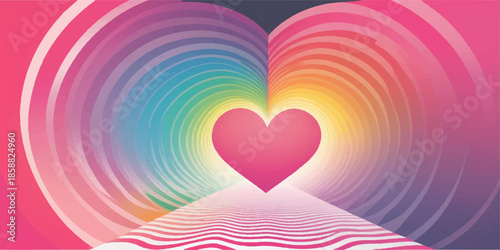 Abstract pink and red heart shapes vector illustration background for Valentine's Day romance and wedding celebration design