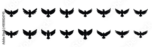 bird wing spread icon set