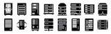 data server silhouette icon set