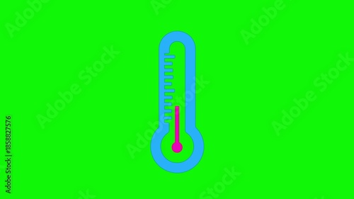Thermometer showing temperature changes, hot and cold measurement scale for weather, climate, medical and science concepts, ideal for healthcare, education, research, and environmental stock video.