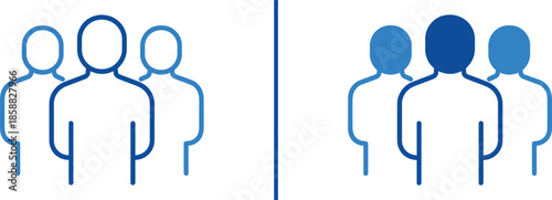 Group Symbol: minimalist icon design representing a group of individuals, highlighting connection and teamwork