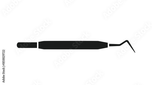 Simple black and white illustration of a dental explorer tool