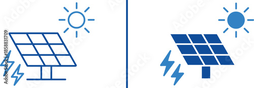 Renewable Energy Illustration: Showcasing the power of the sun and solar panels in an eco-friendly energy future.