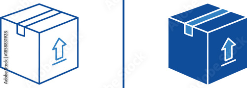 Delivery Box Icon: A simple delivery box icon depicts a shipping or storage item, conveying ideas of commerce, distribution, or relocation.