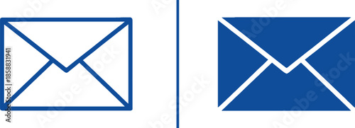 Emails in Comparison: Two iconic email icons, a study in contrasts, one rendered in a clean outline, and the other boldly colored, symbolizing communication.