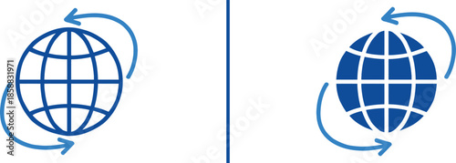 Global Connectivity: A graphic illustration of the globe, encircled by arrows, symbolizing international relations and the interconnected world.