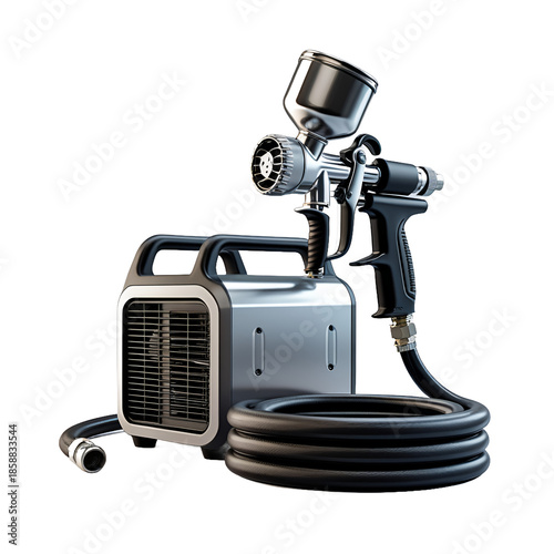 Paint sprayer system with compressor