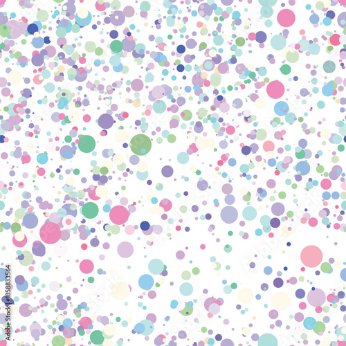 Multicolor background, colorful vector texture with circles. Splash effect banner. Dotted abstract illustration with blurred drops of rain. Seamless pattern for fabric, textile.