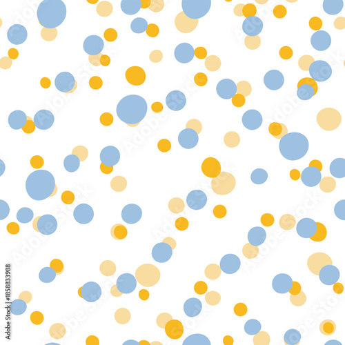 Сolor background, colorful vector texture with circles. Splash effect banner. Dotted abstract illustration with blurred drops of rain. Seamless pattern for fabric, textile.