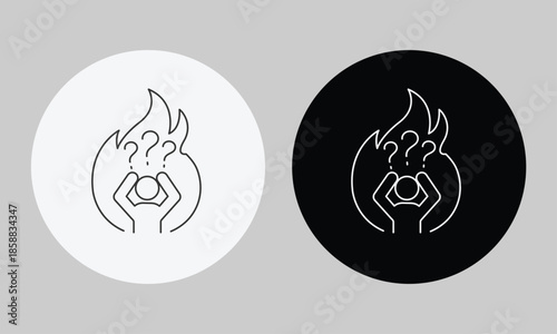 Mental Health Burnout Icon Representing Workplace Stress Anxiety Crisis and Overwhelmed Confusion Illustration