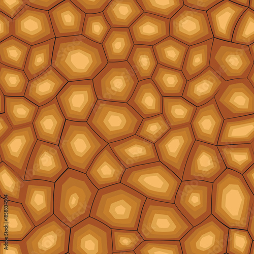 Abstract modern turtle shell seamless pattern. Animals trendy background. Brown tortoise decorative vector illustration for print, fabric, textile. Modern ornament of stylized skin.