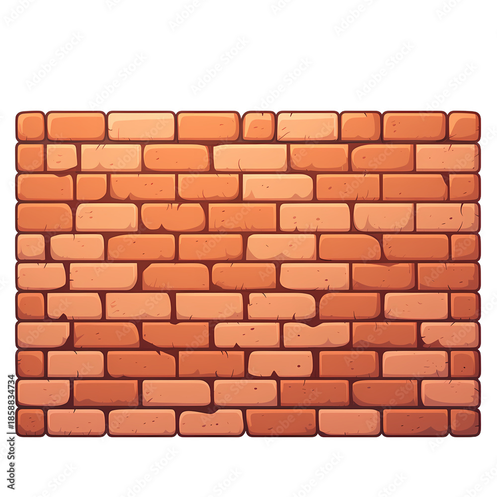 Obraz premium Brick Wall Vector on White Background