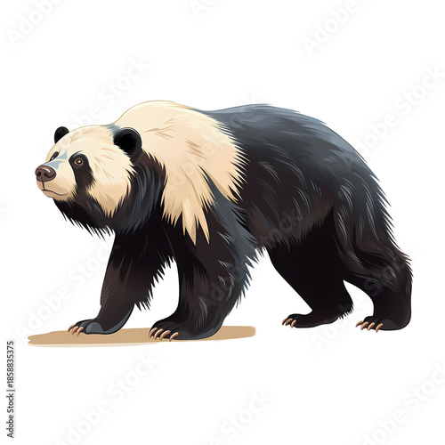 Wild Indian sloth bear moving quadrupedally