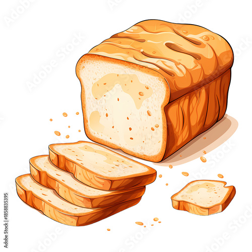 Moldy Bread Cartoon Vector Illustration