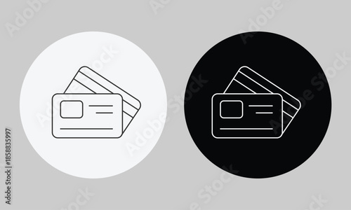 Stack of Credit Cards and Debit Cards Icon, Minimalist Line Art Vector for Financial Services, Digital Wallet, Banking Products, and Secure Payment Methods Symbol
