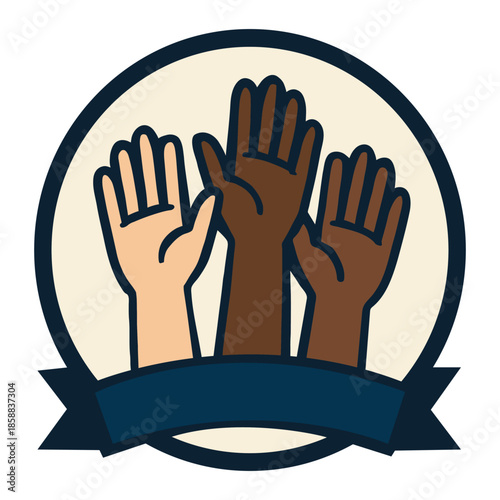 Diversity Unity and Inclusion Hands Raised Illustration and MLK Day