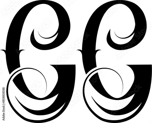 modern gg letter logo design