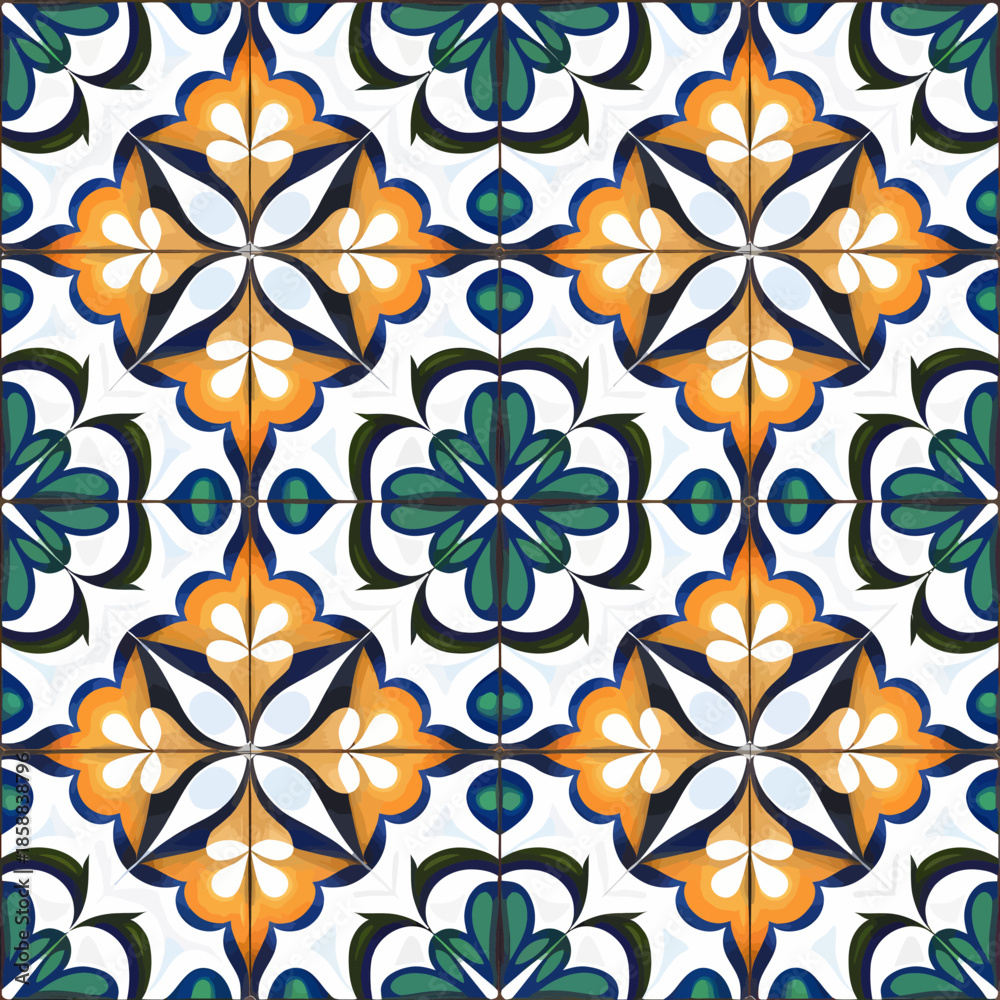 Obraz premium vector illustration hires Collection of High-Resolution Abstract Seamless ornament Patterns with Diverse Designs and Textures