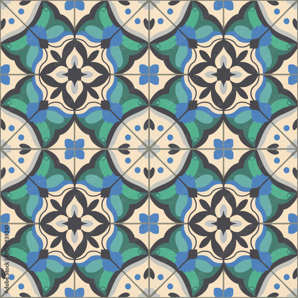 Fototapeta premium vector illustration hires Collection of High-Resolution Abstract Seamless ornament Patterns with Diverse Designs and Textures 