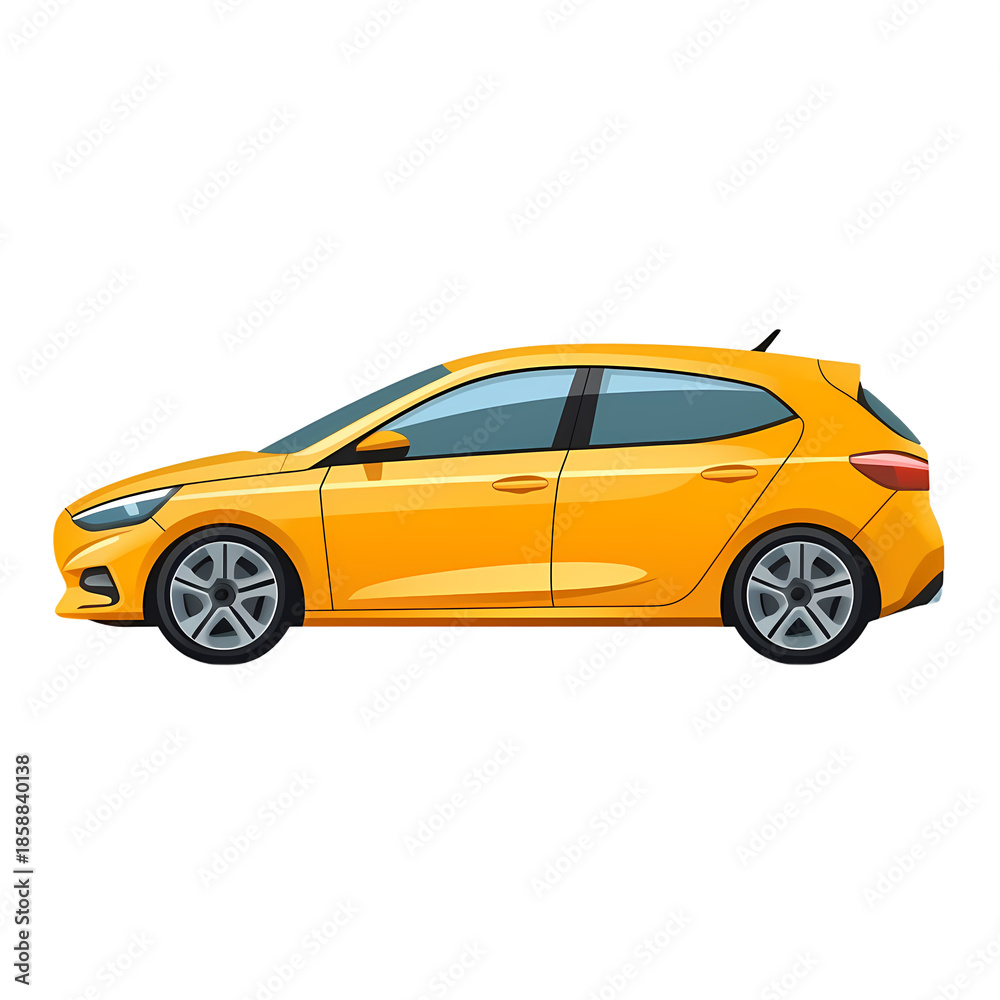 Fototapeta premium Sleek Hatchback Auto on Modern Road