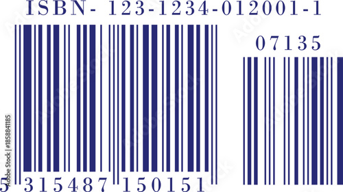 ISBN blue color barcode for books