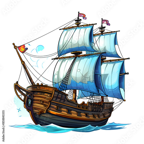 Vintage Pirate Ship & Talk Like A Pirate Day Font Banner