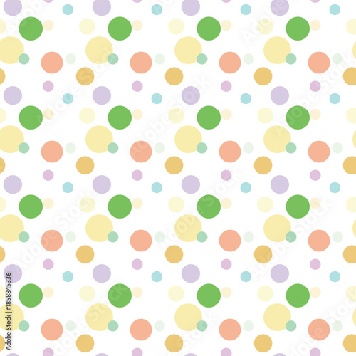 Сolor background, colorful vector texture with circles. Splash effect banner. Dotted abstract illustration with blurred drops of rain. Seamless pattern for fabric, textile.