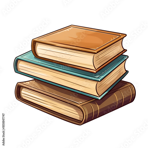 Stacks of Hardcover Books in Vector Design