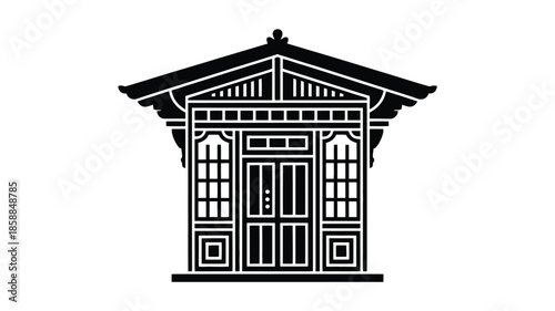 An ornate traditional building facade with decorative architectural details.