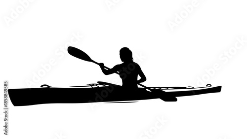 Kayaker on calm waters in a serene natural setting