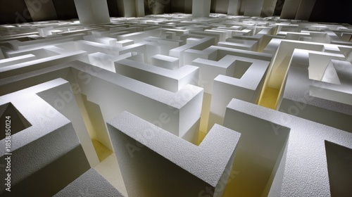 Wallpaper Mural Intricate White Maze with Modern Architecture and Soft Lighting Torontodigital.ca