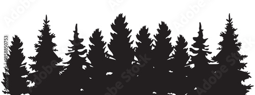Forest Silhouette Landscape Vector