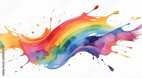 Colorful paint splash isolated on white background. Abstract colorful splash. Colorful paint explosion, illustration.