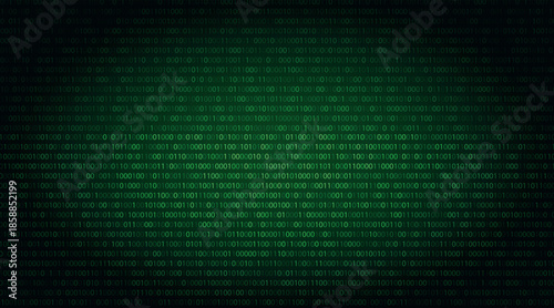 Technology Binary code Background. Digital binary data and Secure Data Concept , computer cyberspace and internet communication coding in green color