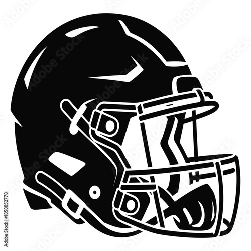 American football helmet close up view representing sport equipment for safety and competitive game involving professional players