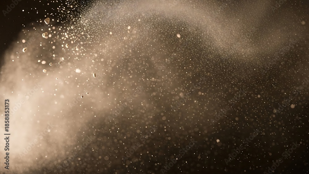 Obraz premium Abstract Earthy Brown Dust Particles and Sand Texture Exploding in Motion