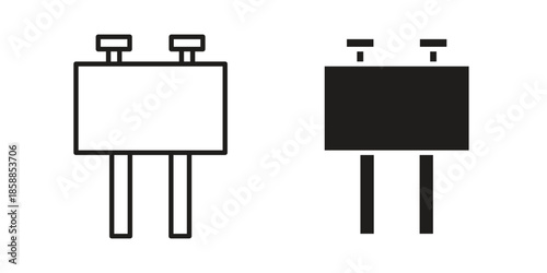 Billboard icons set in multiple style collection