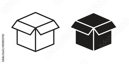Box icons set in multiple style collection