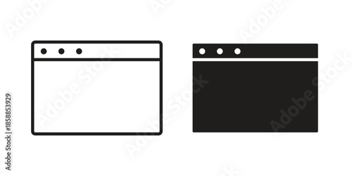 Browser window icons set in multiple style collection