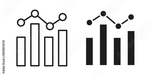 Chart icons set in multiple style collection