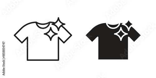 Clean Clothes icons set in multiple style collection