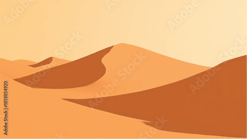 Desert landscape. Illustration of a desert landscape. Desert dunes. Vector illustration.