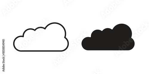 Cloud icons set in multiple style collection